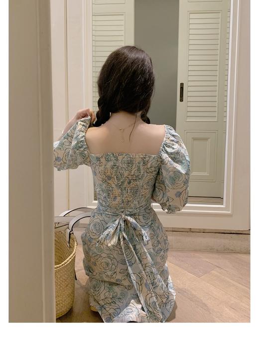 （清仓现货）【社群供V】法式高级气质茶歇长裙收腰设计感连衣裙混纺2 商品图3