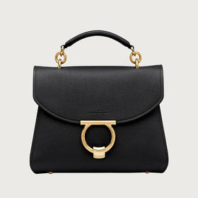 FERRAGAMO 菲拉格慕 女士小牛皮 GANCINI 顶部手提包 黑色 21 H493 720168