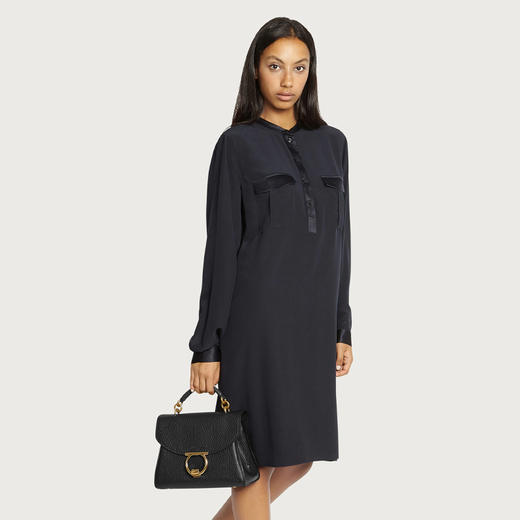 FERRAGAMO 菲拉格慕 女士小牛皮 GANCINI 顶部手提包 黑色 21 H493 720168 商品图3