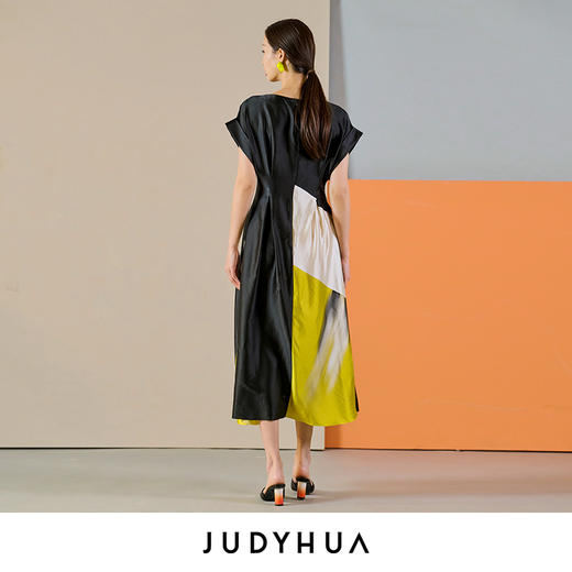 JUDYHUA 真丝印染收腰连衣裙 商品图2