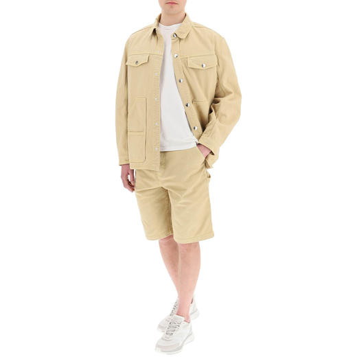 KENZO 高田贤三 男士棉质小虎头徽标牛仔外套 卡其色 FC55 DV210 9CY 12 商品图3