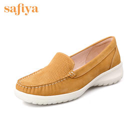 商场同款| 索菲娅透气优选牛皮按摩舒适底豆豆鞋2022秋新款妈妈单鞋SF23111042