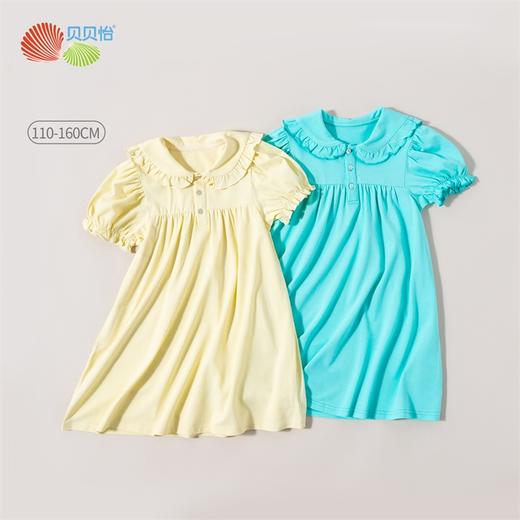 贝贝怡夏季新品女童优雅公主裙可爱俏皮泡泡袖长裙 商品图2