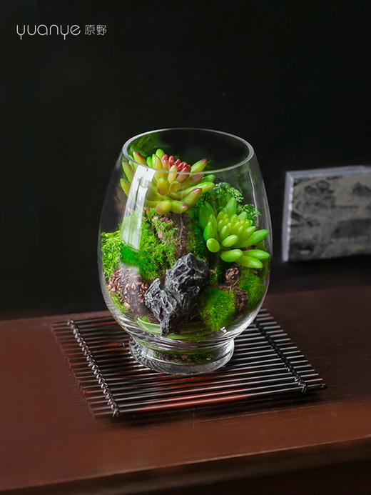 新中式酒店餐厅玄关玻璃花瓶仿真花假花客厅摆设插花花艺装饰摆件 商品图0