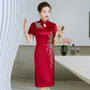 YS-05639旗袍连衣裙洋气高贵醋酸缎镶钻重工礼服宴会礼服 商品缩略图0