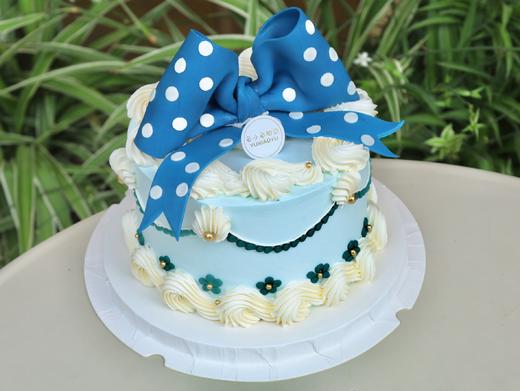 蓝色系波点蝴蝶结 商品图0