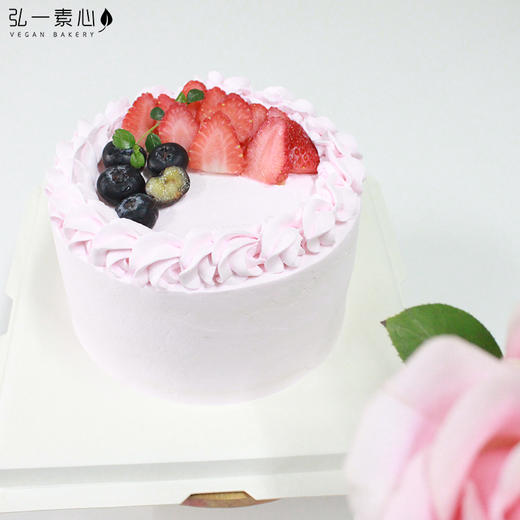 【纯素诞糕】 粉色纯素水果诞糕｜粉粉嫩嫩就是要给你好心情~~ 商品图0