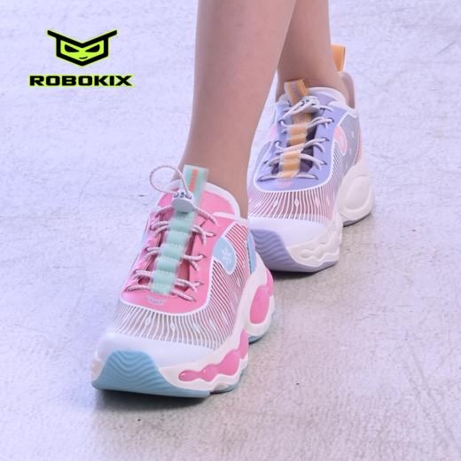ROBOKIX夏季童鞋女童休闲鞋透气网面轻便防滑炫酷闪灯发光鞋 商品图5