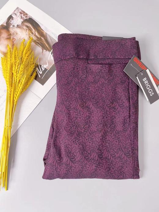 【清仓】F1-2  大码BRIGGS 弹力暗紫提花休闲裤 商品图1