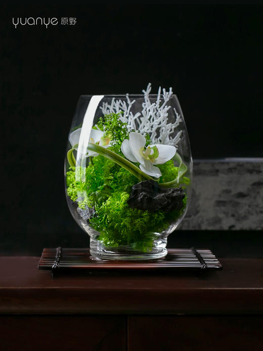 新中式酒店餐厅玄关玻璃花瓶仿真花假花客厅摆设插花花艺装饰摆件 商品图3