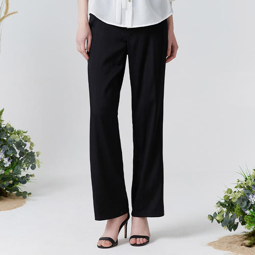 METTE2022年夏新品女士薄款休闲裤时尚气质斜插口袋中腰裤子 商品图1