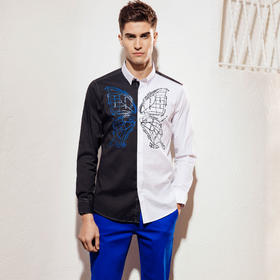 Marco Azzali 黑白色蝴蝶印花衬衫 C3801200