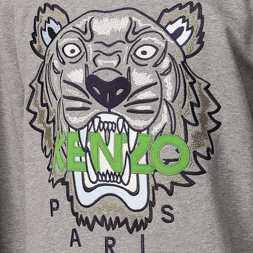 【二】KENZO 高田贤三 男士棉质经典大虎头长袖卫衣 灰色 FC55 SW123 4XL 95 商品图2