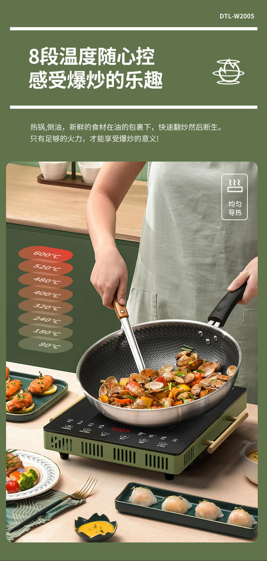 利仁电陶炉多功能一体节能家用台式光波灶大功率爆炒电磁炉锅 商品图5