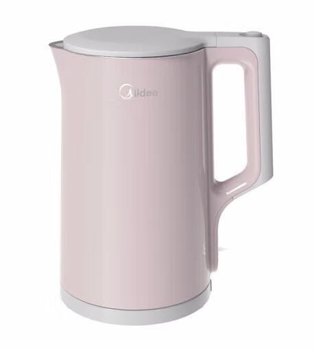 美的Midea大容量1.7L家用办公室电水壶热水壶电热水壶HJ1722双层防烫无缝全钢 商品图2