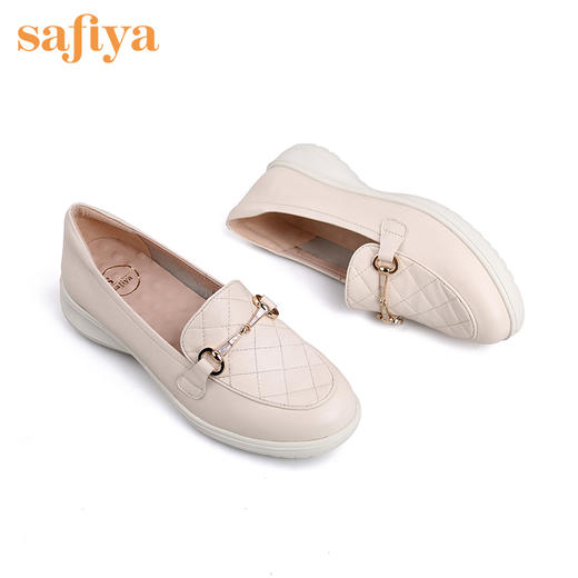 商场同款| 索菲娅小香风马衔扣优选牛皮按摩舒适底豆豆鞋2022秋妈妈单鞋SF23111040 商品图3