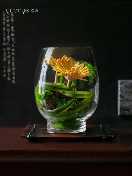 新中式酒店餐厅玄关玻璃花瓶仿真花假花客厅摆设插花花艺装饰摆件 商品图3