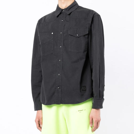 KENZO 高田贤三 男士棉质小虎头徽标长袖衬衫 黑色 FC55 DC420 2EG 99 商品图1