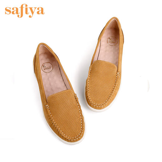 商场同款| 索菲娅透气优选牛皮按摩舒适底豆豆鞋2022秋新款妈妈单鞋SF23111042 商品图3