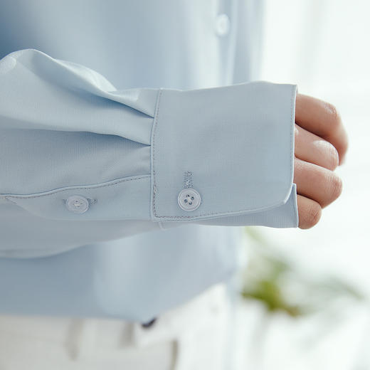 【气质纯色】罗蒙春秋款女士长袖衬衫时尚大口袋经典方领衬衣女 商品图8