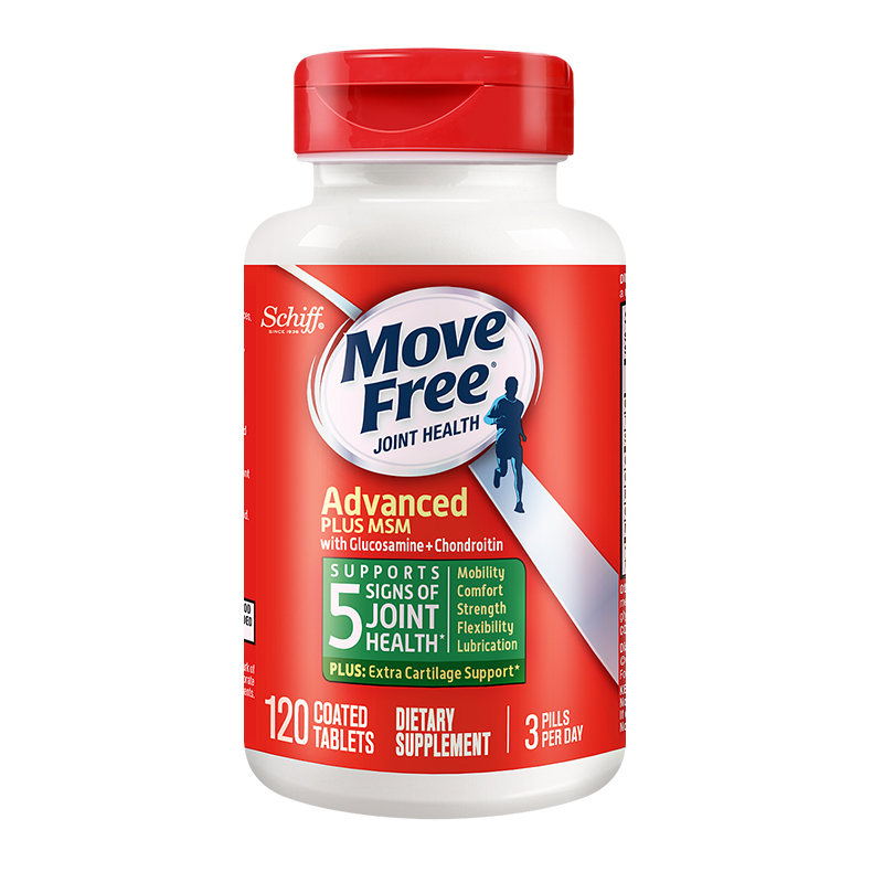 【跨境】美国Schiff旭福MoveFree益节氨基葡萄糖维骨力120粒绿瓶 新老包装随机发货