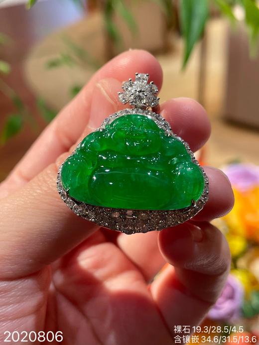 老坑艳绿佛公吊坠【2020806】具体价格微信咨询 商品图0