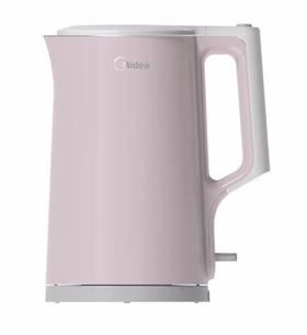 美的Midea大容量1.7L家用办公室电水壶热水壶电热水壶HJ1722双层防烫无缝全钢