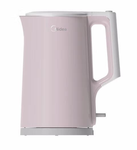 美的Midea大容量1.7L家用办公室电水壶热水壶电热水壶HJ1722双层防烫无缝全钢 商品图0