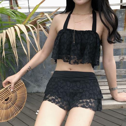 黛唯梵 学生韩版ins泳衣 女分体裙式性感保守 小胸聚拢两件套泳装 商品图2