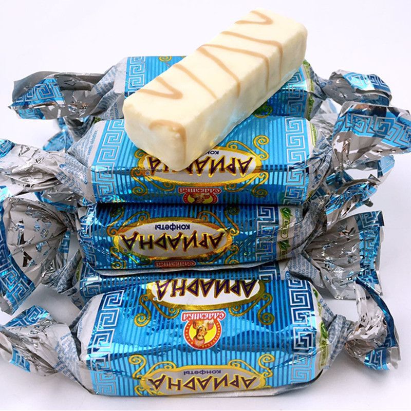 【中欧班列精选】WWJ 俄罗斯酸奶糖  鲜奶威化糖  500g/袋  正品保证