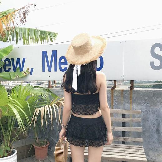 黛唯梵 学生韩版ins泳衣 女分体裙式性感保守 小胸聚拢两件套泳装 商品图4