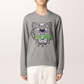 【二】KENZO 高田贤三 男士棉质经典大虎头长袖卫衣 灰色 FC55 SW123 4XL 95