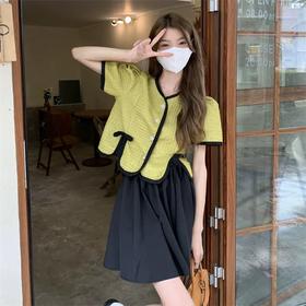 （清仓现货）【社群供X】可盐可甜炸街小香两件套装  涤纶80%棉20%