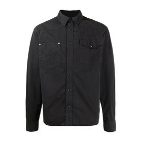 KENZO 高田贤三 男士棉质小虎头徽标长袖衬衫 黑色 FC55 DC420 2EG 99