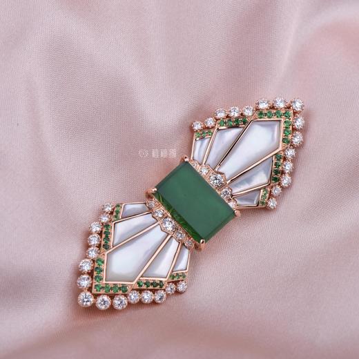 【以爱之名】蝴蝶结贝母翡翠胸针-XZ12204071 商品图1