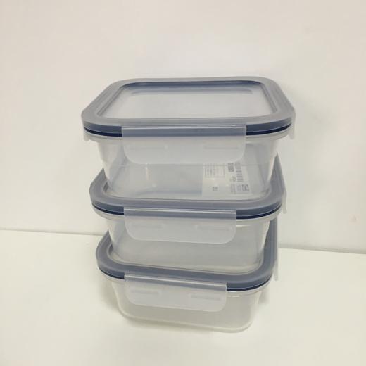 （积分商品）宜家365+正方形塑料食品盒3件套 商品图0