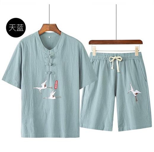 （清仓现货）【社群供X】国风刺绣棉质透气两件套爸爸装 100%棉 商品图4