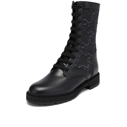 FENDI 芬迪 SIGNATURE系列 女士FF图案系带高帮短靴 8T8213AGEJ 商品图1