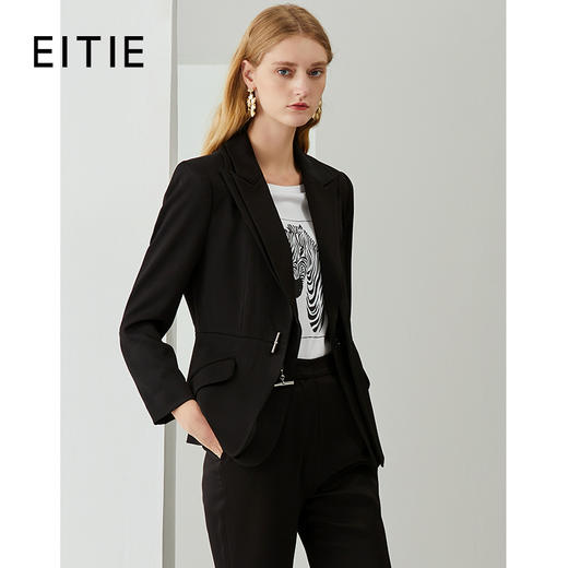 EITIE爱特爱秋季新款时尚气质通勤百搭简约收腰显瘦西装外套6703401 商品图0