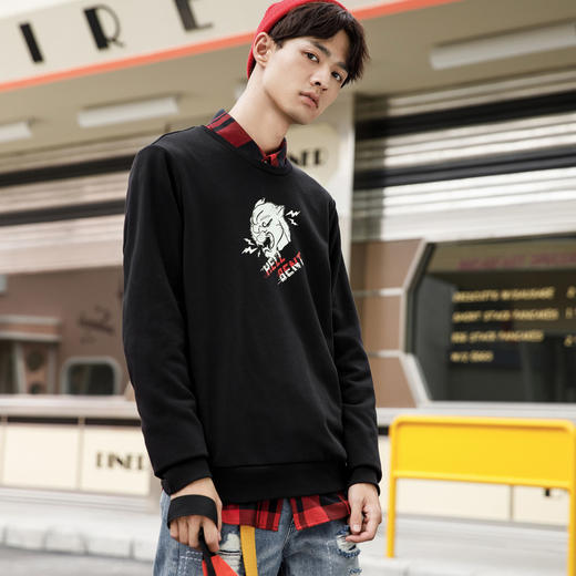 gxgjeans简约动物印花圆领男士卫衣JY131844E 商品图1