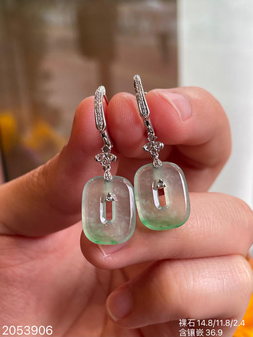 2053906，飘翠方扣耳坠，23999 商品图5