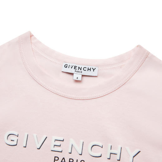 GIVENCHY 纪梵希  KIDS 奢侈品童装 女童粉色棉质LOGO印花长袖T恤 H15215 商品图3