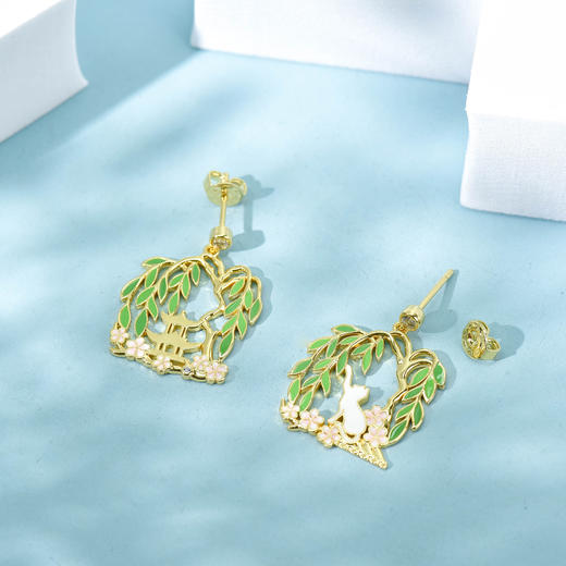 【采购专享】宫里的世界&BYJ 宫笔生花珐琅耳饰 春夏款 商品图3
