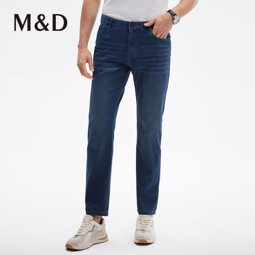 MD名盾黑科技四面弹高弹夏季薄款休闲男士百搭直筒牛仔蓝色长裤 商品图1