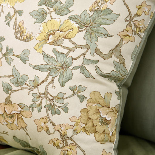 夏日芍药系列抱枕方形棉麻靠枕 商品图3