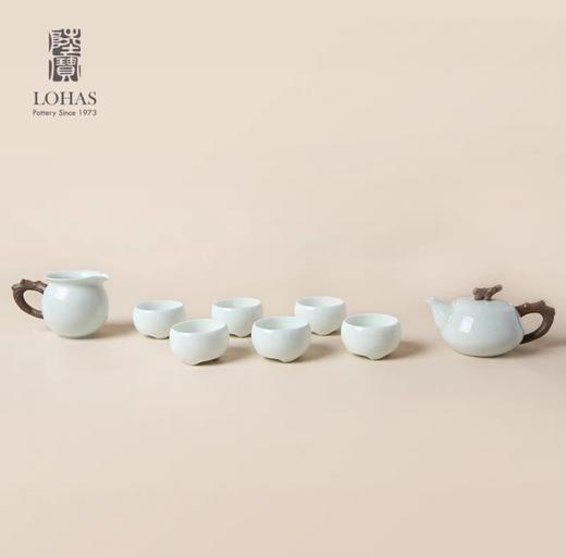 陆宝茶具劲雅青瓷冰裂茶组九件套 高端精致礼盒家用泡茶功夫茶具 商品图3