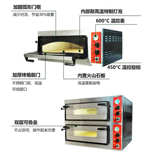 PEN-04欧罗巴披萨炉4x12"披萨石板450c高温 商品图2