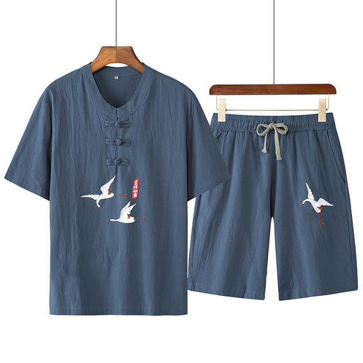 （清仓现货）【社群供X】国风刺绣棉质透气两件套爸爸装 100%棉 商品图2