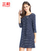 Threegun三枪 【瓦楞条款】圆领中袖女士家居裙睡裙- 70368A911 商品缩略图5