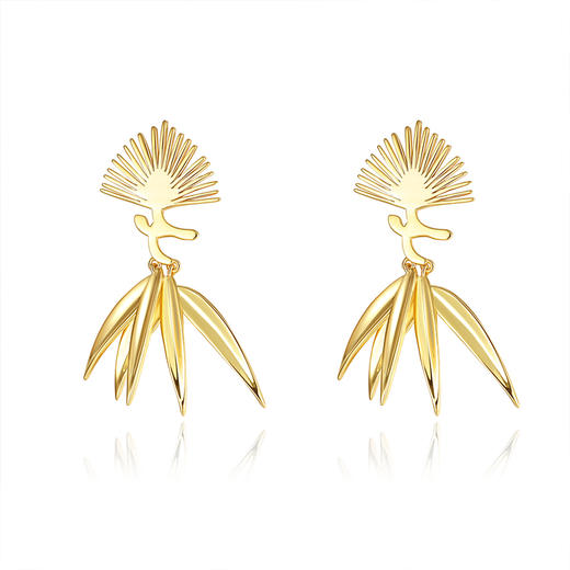 宫里的世界&美颂之光  松针竹叶耳环 预售7天 商品图0